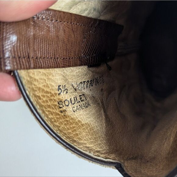 Boulet Women's Western Cowboy Boots 5.5 – Brown Leather & Suede – 9.5" Shaft - Picture 9 of 10